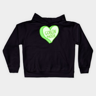 Green Heart Goblin Mode Kids Hoodie